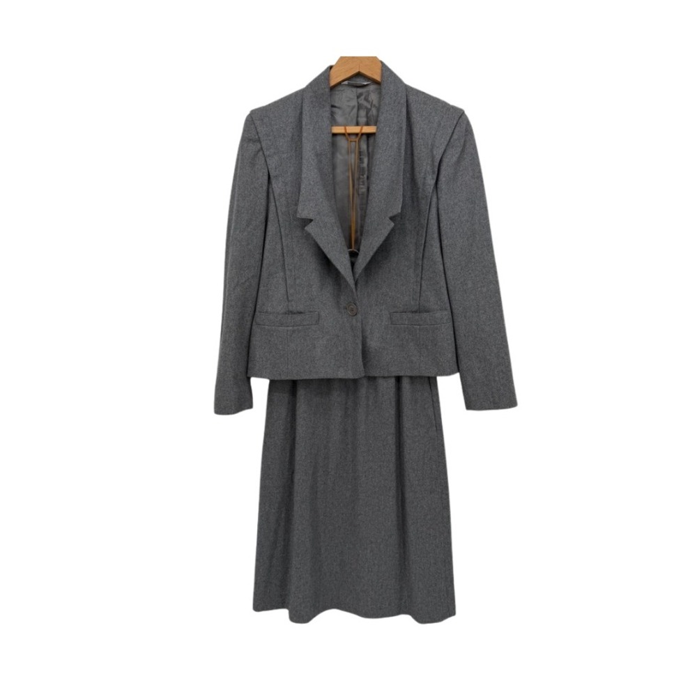 Gilmor‎ Skirt Suit Set VTG Professional Career Wear Chic Classic Minimalist SM*